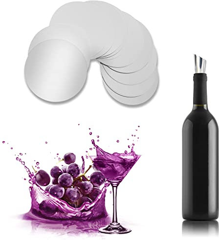 UKOFEW 50 Pièces Verseur Vin, Disque De Vin, Anti Goutte Disque, Disque Flexible Anti Goutte, Réutilisable, pour Bouteille de Vin, Restaurants, Hôtels, Bars, Clubs (Argent)