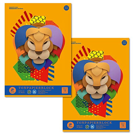 Staufen Dürer Tonpapierblock, 2 Stück, DIN A3, je 10 Blatt 130 g/m², in 10 Farben sortiert
