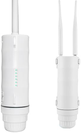 VSVABEV Outdoor 4G LTE Modem Router with SIM Slot, 2.4G 300Mbps Indoor & Outdoor WiFi Repeater, POE Access Point with High Gain Antenna, WiFi Demodulator for Garage, Warehouse, Farm