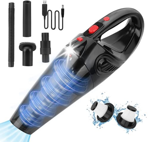 Tgeserwe Car Hoovers Cordless Powerful, Handheld Vacuum, Mini Portable Rechargeable Hand Held Hoovers Cordless for Home Car Pet Hair Office