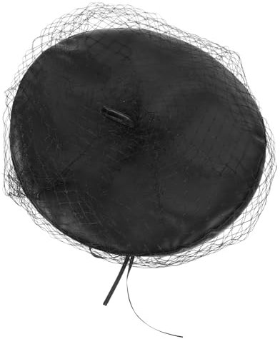 TENDYCOCO Rétro en Voile De Maille pour Femme Chapeau d'artiste Français Élégant Et Décoratif Noir
