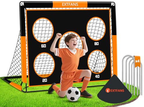 EXTFANS But de Foot 2 en 1 pour Jardin, Cage de Football avec Cible de Tir