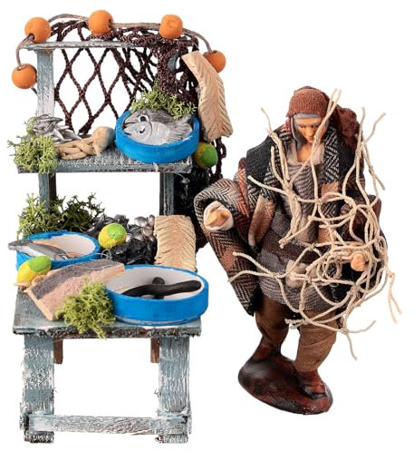 Holyart Poissonnier avec étal 10 cm crèche napolitaine