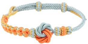 Viwind Tibetisches Glücksarmband für Frauen Glücksbringer Armband Geflochtenes Mandala-Knoten buddhistisches Stil Einstellbares Handgelenk Armband Rotes Seilarmbänder (Orange Farbe)