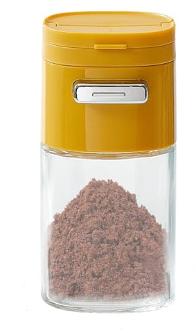 Nevalerra Saupoudreuse en verre pour sucre | Salière à épices en verre avec acier inoxydable | Rangement résistant aux rayures avec ouverture large pour tables de restaurant et grandes cuisines