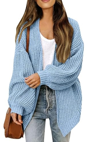 uxxnjfg Cardigan Donna Elegante Giacca Donna Autunno Comoda Maglia Invernale Casual Golfino Girocollo a Maniche Lunghe Maglieria Oversize Cardigan