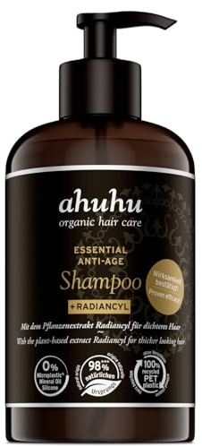 ahuhu ESSENTIAL ANTI-AGE Shampoo (250 ml) – Anti Age Shampoo Für Haarpflege Damen & Herren, Gegen Haarausfall Frauen, Pflegendes Haarshampoo Für Dichtes & Kräftiges Haar, Sanfte Reinigung & Pflege