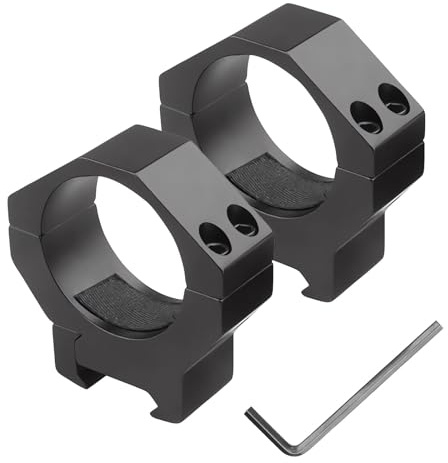 Jsleid 2 Pezzi Anello di Montaggio per Mirino, Anelli di Montaggio for Cannocchiale in Lega di Alluminio, Medio per Guida Picatinny, Adatto per Tubi con Diametro (Diametro 35 mm)