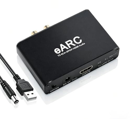 LICAEVEY EARC ARC Estrattore Suono, Uscita HDMI Ottica da 3,5 Mm, Adattatore Audio HiFi 24 Bit 192 KHz per HDTV Ad Amplificatore per Altoparlanti