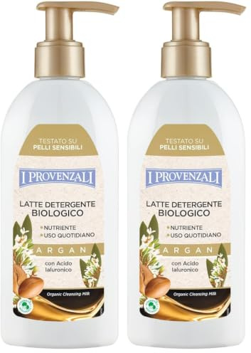 I Provenzali | Latte Detergente Argan Bio, Nutriente, 200 ml (Confezione da 2)