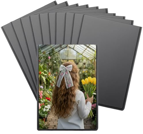 10 Pack Magnetic Picture Frame,3.6x2.5in Magnetic Photo Frames for Fridge,Personalised Fridge Magnets for Photos, Postcard, Notices, Black