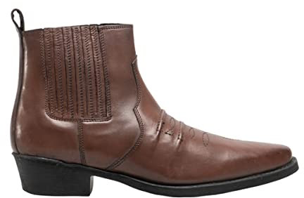 Gringos Herren Distressed Leder Western Stiefeletten (43 EU) (Braun)