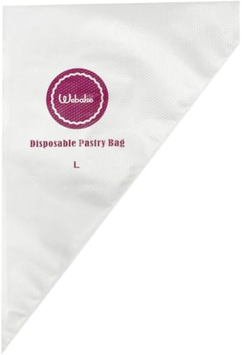 Webake 16 Inch Disposable Pastry Bags - 100pcs Large Icing Piping Bags for All Size Tips Couplers