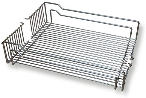 Einhängeboden Einhängekorb für Hoch-Schrank Dispensa/Drahtkorb für 60er Apothekerschrank / 550 x 467 x 110 mm/Stahl Silbergrau (matt verchromt) von SO-TECH®