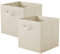 PowerKing Storage Box, 2 Foldable Storage Cubes Storage Box Made of Fabric in Cube Shape – Beige