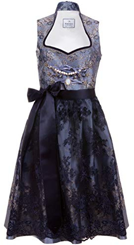 Edelnice Trachtenmode Esclusivo colletto alto di design Midi Dirndl Adriana, con grembiule e Charivari, taglie 32-54 Adriana 50