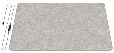 Mi-Heat Beheizbare Teppich-Unterlage 100x140cm - Unter Teppich Heizung Heizteppich Fußmatte Wärmeteppich bis 30°C - 3 Heizstufen und Timer