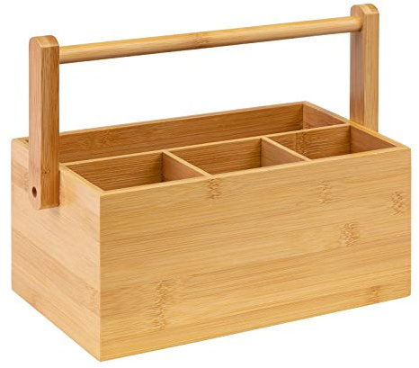 Westmark Küchen-Organizer/Tischbutler, 4 Fächer, mit Tragegriff, Maße: 28 x 15 x 22 cm, Bambus, Tapas + Friends, Hellbraun, 69802270