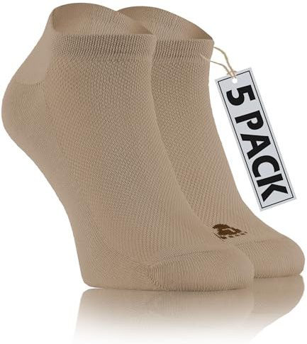 Sesto Senso Calcetines Sport Cortos Sneakers de Algodon Mujer Hombre 5 Pares Pack