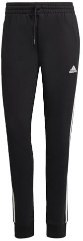 adidas Damen Essentials 3-Stripes French Terry Cuffed Pants, Black, L