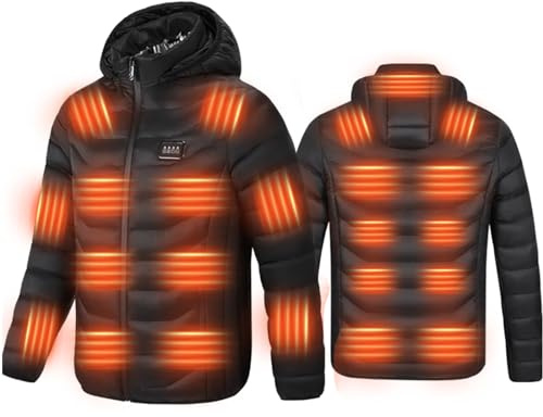Monave Chaqueta Calefactable Hombre Mujer Chaqueta de Plumas Calefactable con 23 Elementos Calefactores de Grafeno, 3 Niveles de Temperatura Chaleco Calefactable para pesca, actividades al aire