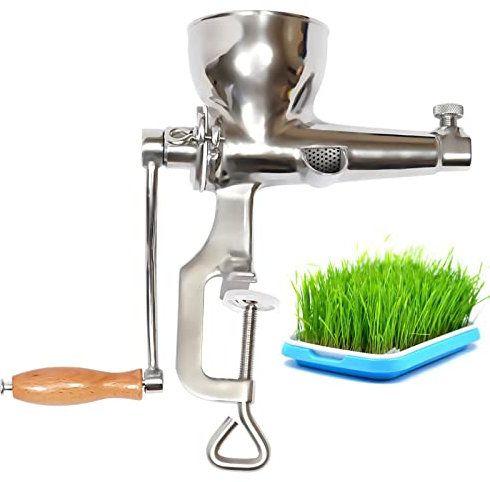 wanwanper Exprimidor manual de hierba de trigo,exprimidor manual de hierba de trigo,exprimidor de frutas y verduras,de acero inoxidable,exprimidor para jugo de hierba de trigo,jengibre,manzanas,uvas