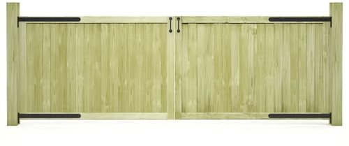 Mengtu Gartentore 2 STK. Holztor Pforte Tor Gartenzaun Gartentür Gartenpforte Zauntor Zauntür Hoftor Hoftür Einfahrtstor 300 x 100 cm Imprägniertes Kiefernholz Garten Möbel