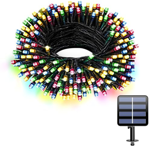Electight 10M 100LED Solar String Lights Outdoor Garden Fairy Lights, 8 Modes & IP65 Waterproof Decorative Lights for Halloween Tree, Patio, Garden, Home, Wed, Christmas (Multicolor)