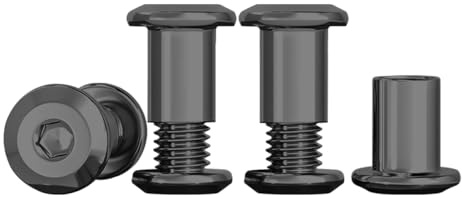 Drenky 10 Piezas Tornillo De Conexión Mueble M5 Tornillos De Manguito Negro Acero Inoxidable A2 V2A (10 x Tornillos, 10 x Tuercas Cilíndricas) M5x12mm Conector Para Muebles, Armarios