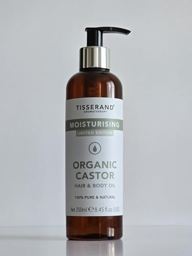 Tisserand - 100% Pure Organic Castor Oil - Skin and Hair Oil in Recyclable Bottle - Moisturising Skin and Hair Care for Scalp Massager and More - 250ml