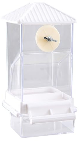 Rxgiasup Mangeoire automatique transparente pour perroquets Distributeur de nourriture pour petits oiseaux avec grand espace de rangement et entretien facile. Design de grande capacité