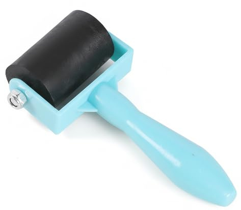 Blue Mini Rubber Brayer Roller | Small Craft Ink Roller for Cricut Vinyl, Printmaking, Stamping & Scrapbooks