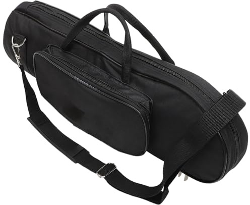 TOYANDONA Borsa per Tromba Oxford Nero Interno in Cotone, Cerniera Traspirante e Tasca Frontale, Custodia Portatile Tracolla Regolabile per Strumenti Musicali