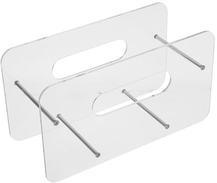 INOOMP Dispenser Portapiatti in Acrilico Trasparente per Piatti di Carta 7-12 Pollici Rotondi e Quadrati, Organizer da Banco per Cucina, Armadietti, Camper e Picnic, Supporto Espositivo