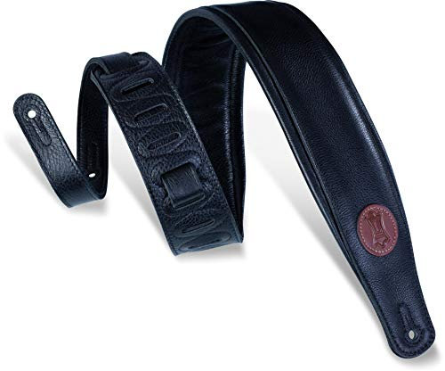 Levy's Leathers Signature Legacy Series Ledergurt für Gitarre | Breite 7,6 cm | Schwarz | (MSS2-BLK)
