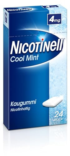 Nicotinell Kaugummi 4 mg Cool Mint (Minz-Geschmack), 24 Stk.: Nikotinkaugummi für schrittweise Raucherentwöhnung und sofortigen Rauchstopp