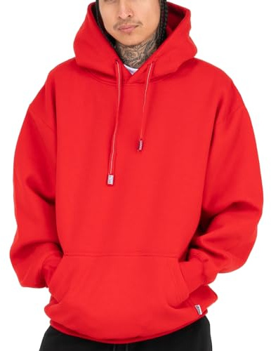 Pro Club Men's Heavyweight Pullover Hoodie (13oz), Red, 5X-Large