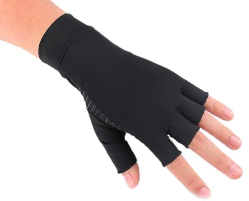 VITTO Anti-Arthritis-Handschuhe (Paar) mit Griffen, für Wärme und Kompression, um die Durchblutung zu erhöhen, Schmerzen zu reduzieren und die Heilung zu fördern, 1 Paar (L)
