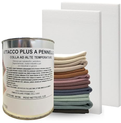 TENDEEVOLUTION - Colla per Tessuti e materiali vari a Pennello da 850 grammi Resistente alle alte Temperature. Colla per Legno, Stoffa, Tessuto Cielo Auto, Ecopelle, Metalli, Gommapiuma e Tappezzeria