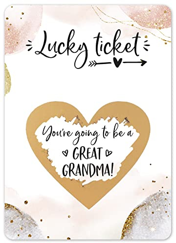 JoliCoon Pregnancy Announcement Scratch Card, Great-Grandma Reveal