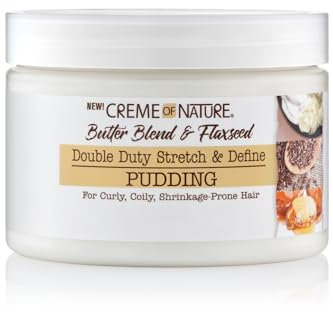 Creme of Nature, Butter Blend & Flaxseed, Crema Styling, Elasticità e Definizione ai Ricci, Idrata, non Appiccicosa, non Grassa, Trattamento per Capelli Ricci, Mossi e Crespi, Senza Risciacquo, 326 ml