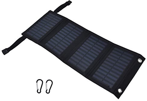 BuyWeek Caricatore Solare Portatile, 20W 2A 5V Pannello Solare Impermeabile Caricabatterie Solare Pieghevole ad Alto Tasso di Conversione con Uscita USB per Cellulare
