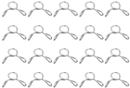 sourcing map Collier Serrage Carburant Ligne Tuyau Clip, 20pcs 4mm ID Apte 2.5-3mm Tuyau 304 Inox Acier Unique Fil Tubes Ressort Pinces pour Air Eau Tuyau Silicone Tube