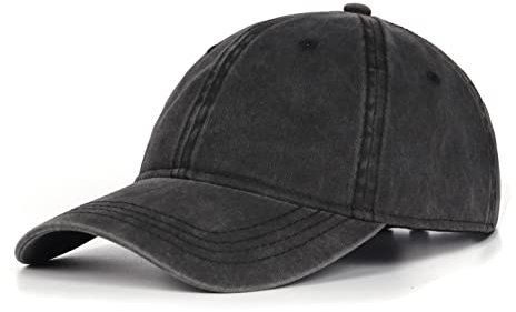 Zylioo XL Vintage Basecap Kappe Für Großen Kopf Pigment Baseballkappe Washed Cotton Used Look Baseball Cap Waschbare Cappy 57-59cm