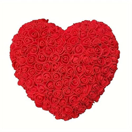 Rosenherz - Valentinstagsgeschenk Ehefrau, Herz, Rosenstrauß, Blumenstrauß, Geschenk für Freundin, Geburtstagsgeschenk, Muttertag Muttertagsgeschenk (von Partygeschenke24) (Rot)