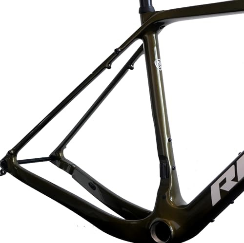 Rinos Set de Marco de Bicicleta de Carbono T800 – Cuadro de Bicicleta de Carretera y Gravel con Horquilla, tija de sillín y Manillar (Camaleón, S (52cm))