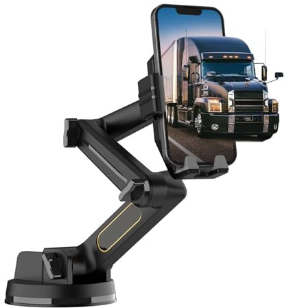 lvifloae Soporte para teléfono para camión, Soporte Resistente con súper Ventosa, Soporte para teléfono Celular Resistente para Parabrisas de Tablero de camión, Brazo Largo de