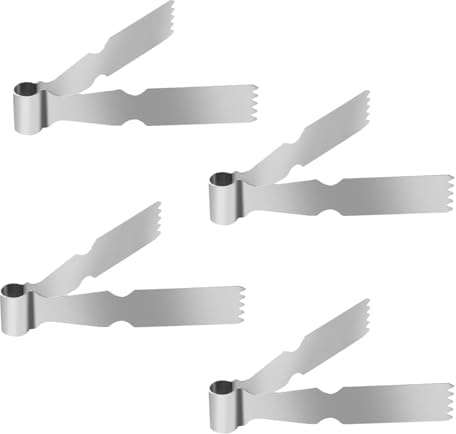4 Stampi in Acciaio Inox per Maamoul – Pinze Pasticcere per Sigillare e Decorare Biscotti, Crostate e Dolci – Strumento Ideale per Shakarbura e Impasti – Attrezzi da Cucina con Manico Ergonomico