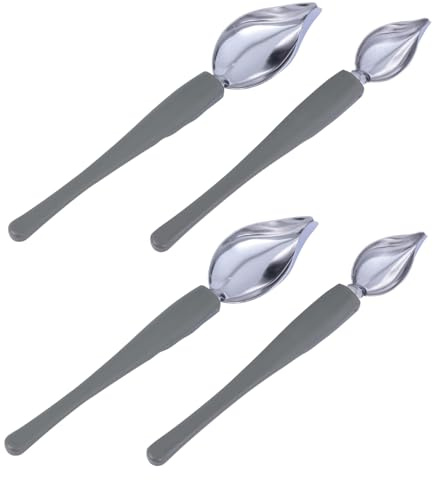Alipis Cuchara De Acero Inoxidable Para Pintar y Decorar, 4 Piezas, Herramienta De Dibujo De Arte De Café, Cuchara Para Salsa, Utensilio Para Repostería y Presentación De Postres