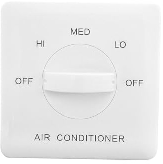 NUOBESTY Interruttore Bianco di Controllo Temperatura per Fan Coil Regolazione a 3 Velocità in Abs per Condizionatori Centralizzati